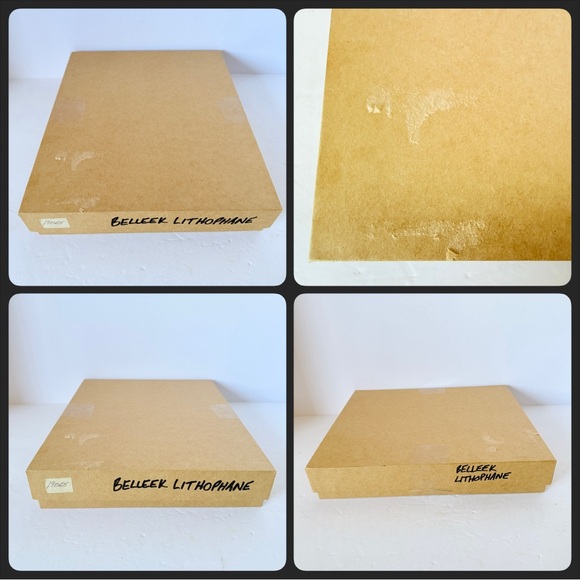 Belleek Ireland Parian China Lithophane “Lovers at Table” Courting Couple - Picture 12 of 12